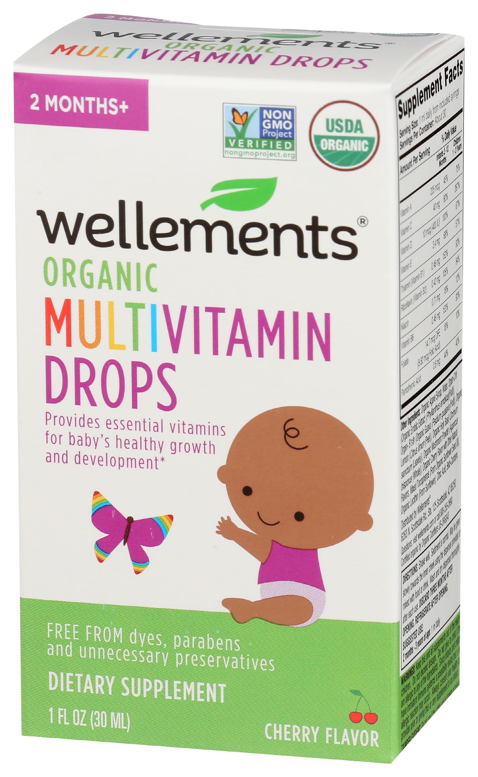 Wellements Wellements Organic Multivitamin Baby Drops, Gluten Free, 1 Fluid Ounces (Pack of 3)