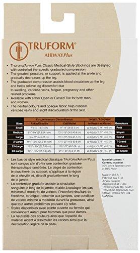 Truform Truform 20-30 mmHg Compression Stocking for Men and Women, Knee High Length, Open Toe, White, Small