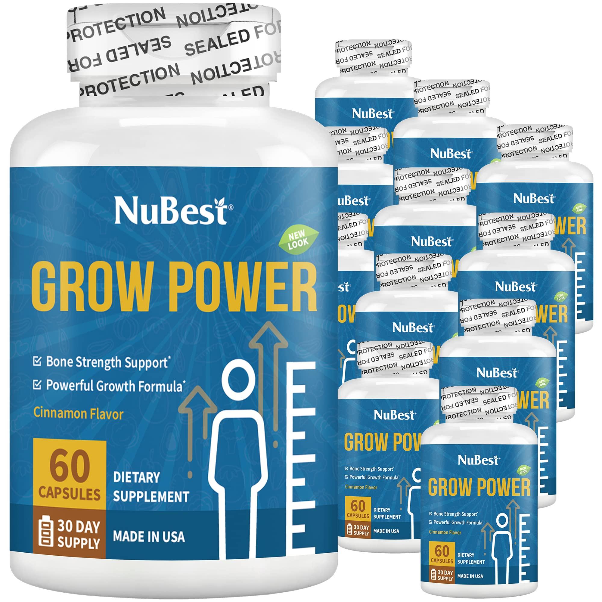 NuBest Grow Power Height Growth - Powerful Height Growth Formula for Children (10+) & Teens - Supports Healthy Height Growth, Overall Health with Calcium, Vitamin D3, Phosphorus, Magnesium & More - 6 Pack