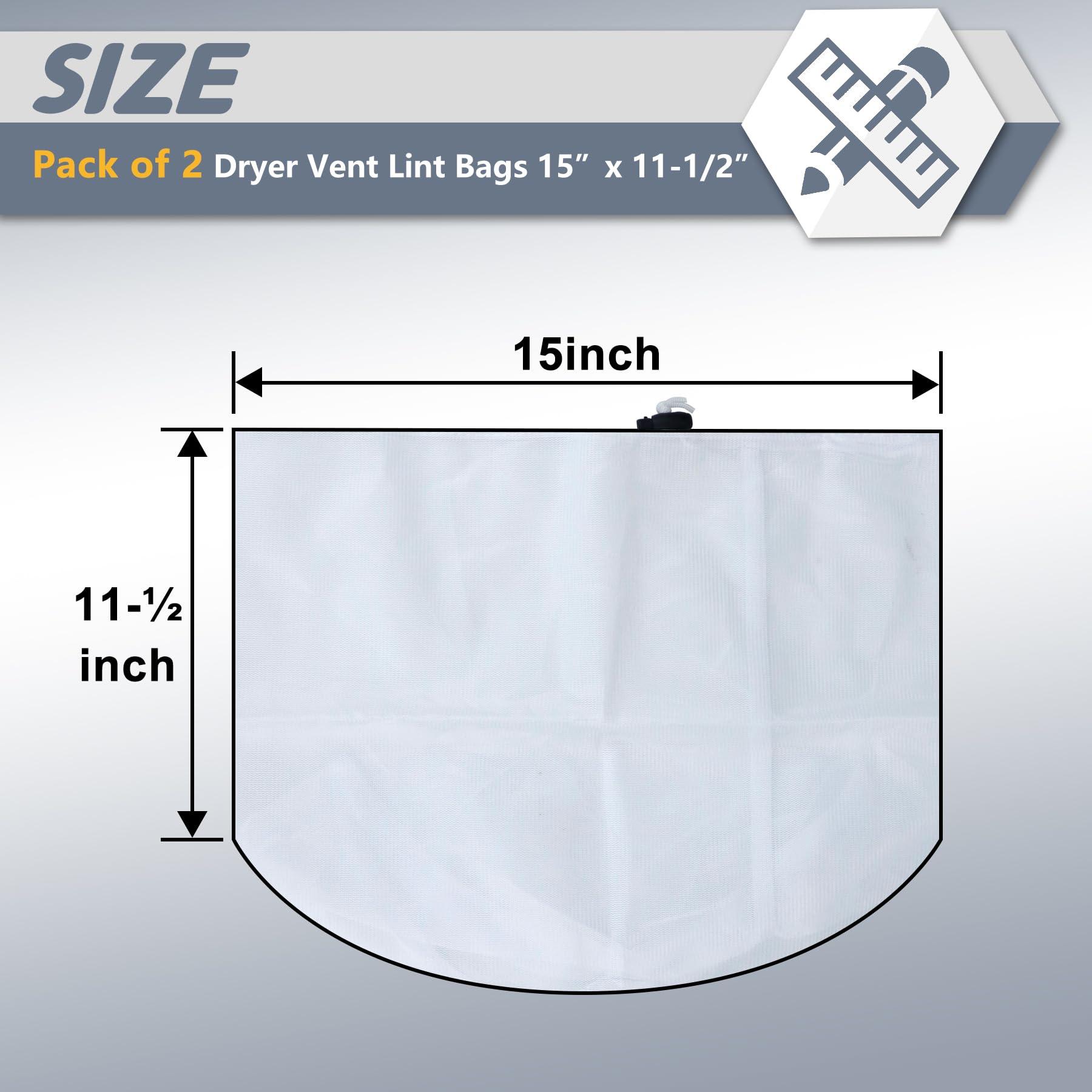 Flamorrow Flamorrow 2 Pack Dryer Vent Lint Bags, Lint Traps for Indoor Outdoor Dryer Vents, Lint Dust Bag Capturing Lint and Dust