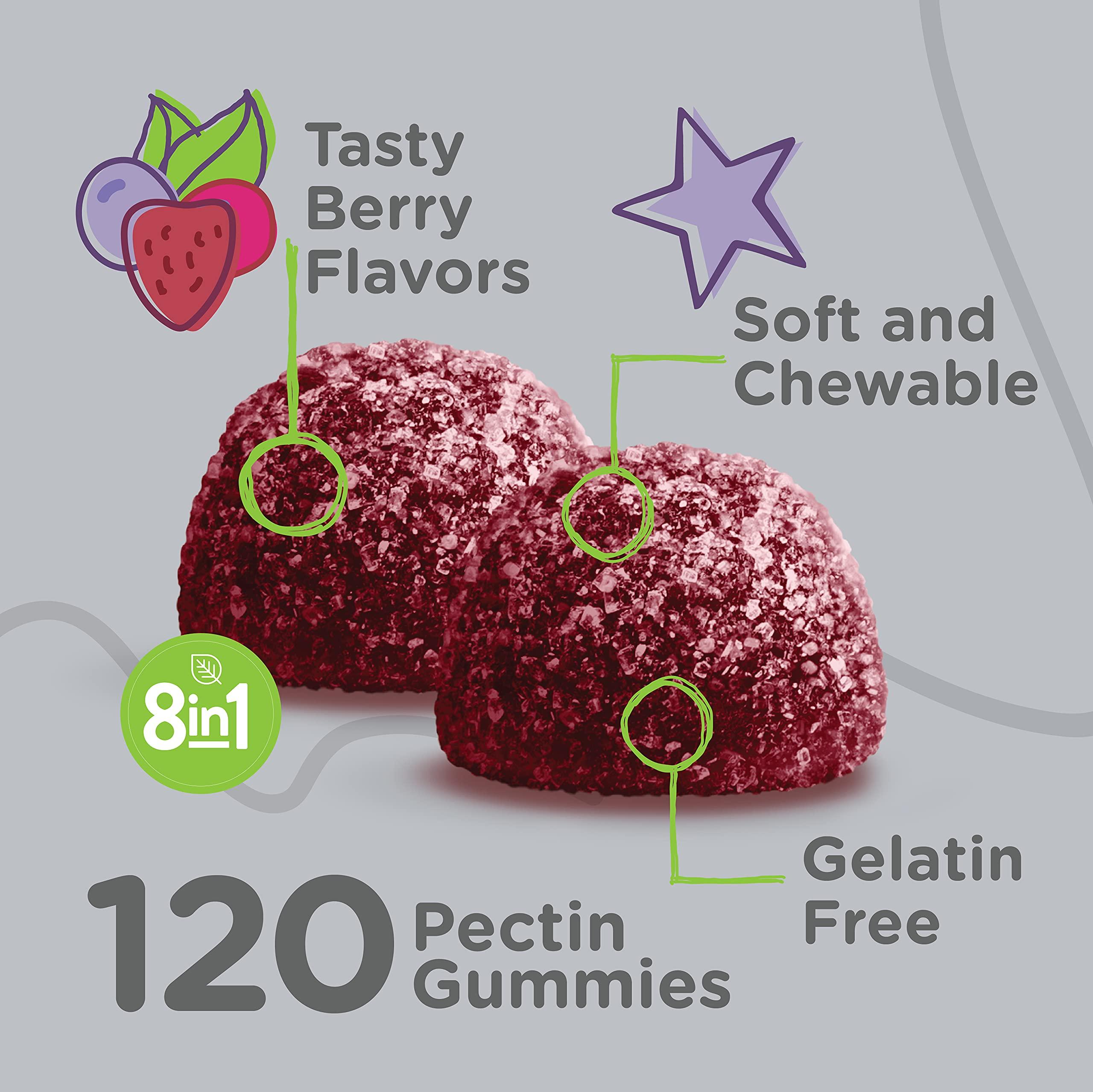 Viteey Kids Multivitamin Gummies with Probiotics - 8-1 Kids Vitamins for Immune Health Support with Vitamin C, D3, B12, B6, Zinc, Elderberry, Selenium - Vegetarian - Chewable Tasty Berry Flavored Gummy