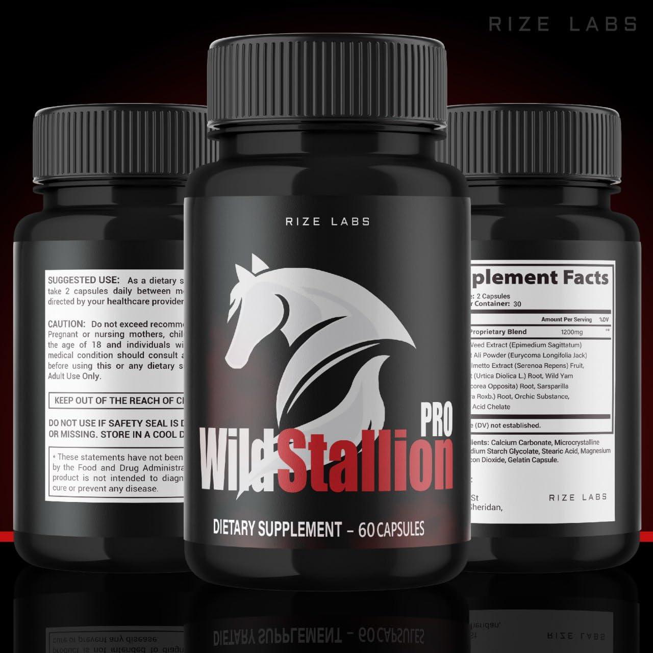 rize labs (3 Pack) Wild Stallion Pro Capsules, Wild Stallion Pro For Men, Wild Stallion Pro Performance Supplement Reviews, Wild Stallion Pro Male Support, Wild Stallion Pro All-Natural Pills (180 Capsules)
