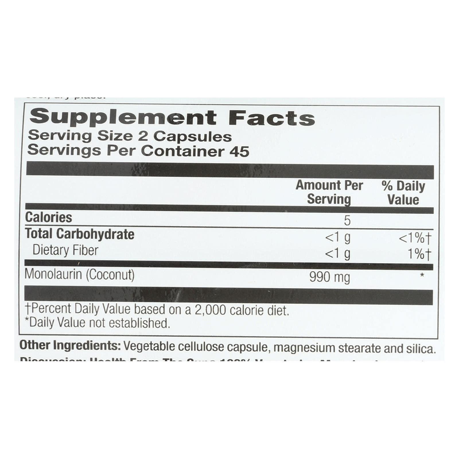 Health From The Sun Health From The Sun Monolaurin - 1 Each - 90 VCAP