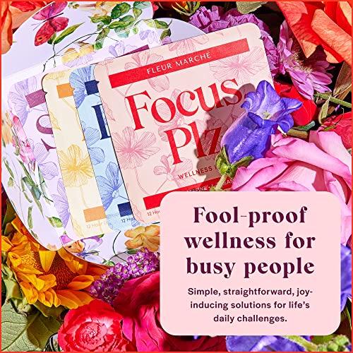 Fleur March Fleur Marche Focus, Plz. Botanical Patch - Brain Boosting Focus Patch with Caffeine, Lion\'s Mane and Other Powerful Nootropics - Highly Bioavailable Wellness - 7 Patches