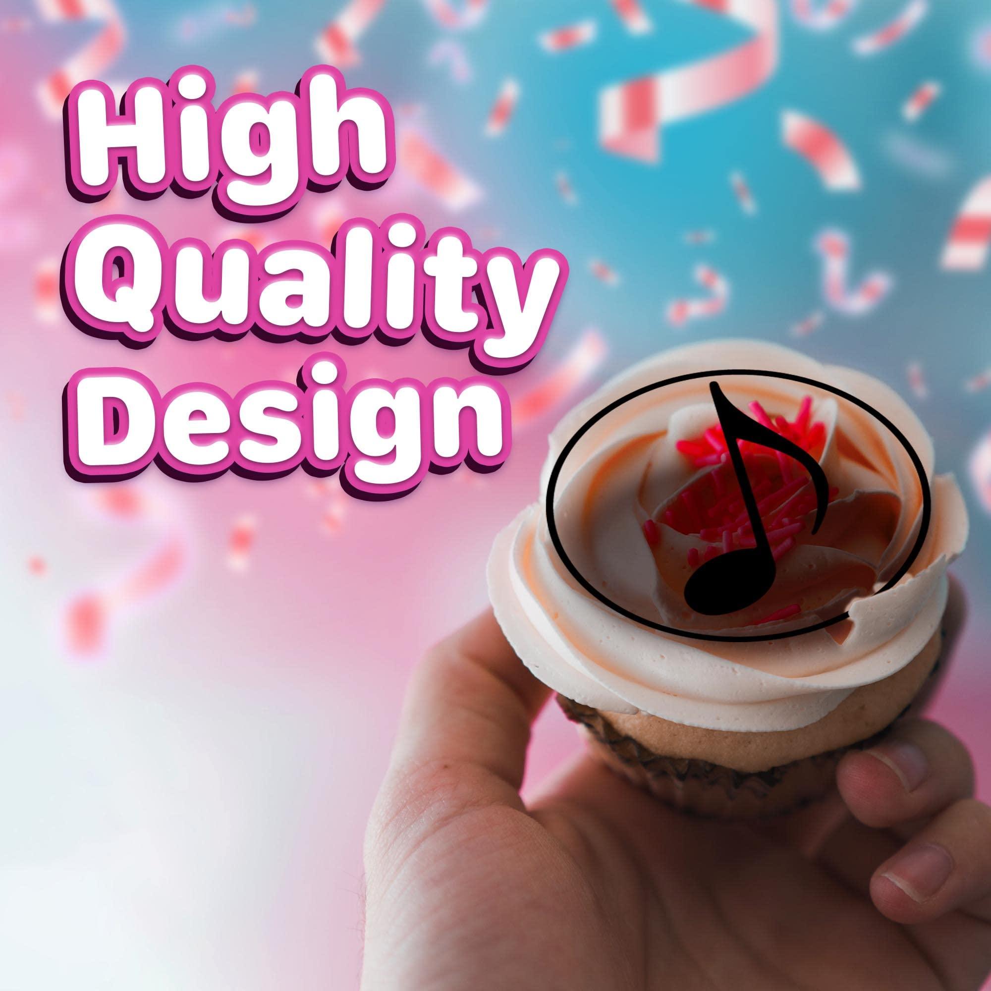 NATURAL BEHAVIOUR 30 x Edible Cupcake Toppers Themed of Music Collection of Edible Cake Decorations | Uncut Edible on Icing Sheet