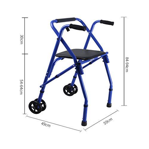 DAXINYI DAXINYI Frames On Folding Walker with 2 Wheels, Lightweight Aluminum Rollator Walker for The Elderly Can Be Folded Folding Portable Portable Trolley Double The Comfort
