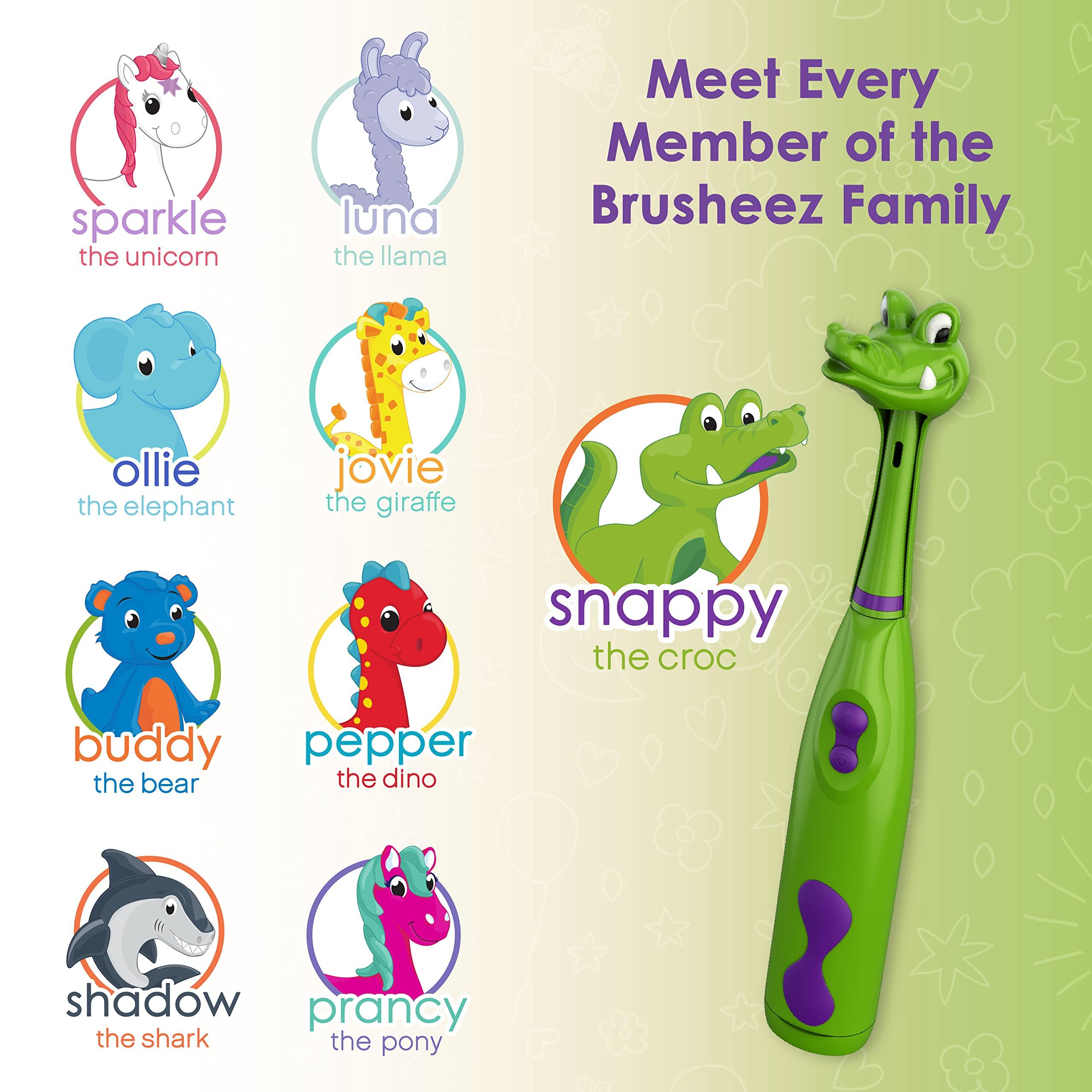 Brusheez Brusheez Kid's Electric Toothbrush Set & Replacement Heads 2 Pack - Snappy The Crocodile