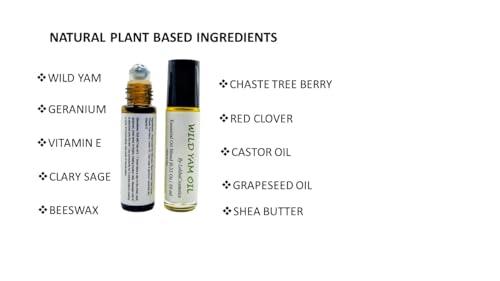 LOLIBA Wild Yam Oil, 10ML Roller Bottle, Wild Yam Cream, Natural Balancing Oil (10 Millimeters, Essential Oils) PMS, HotFlashes