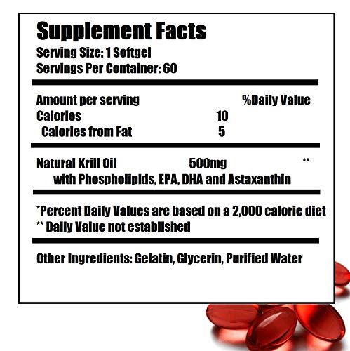 Nu-Health Antarctic Krill Oil Dietary Supplement (500 mg, 60 Softgels)