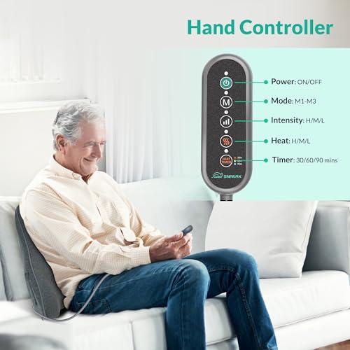 Snailax Snailax Heated Lumbar Support Pillow for Office Chair, Back Support Pillow for Car, Adjustable Heat and Vibration, Ergonomic Back Cushion, Improve Posture & Pain, Lower Back Massager,Gifts