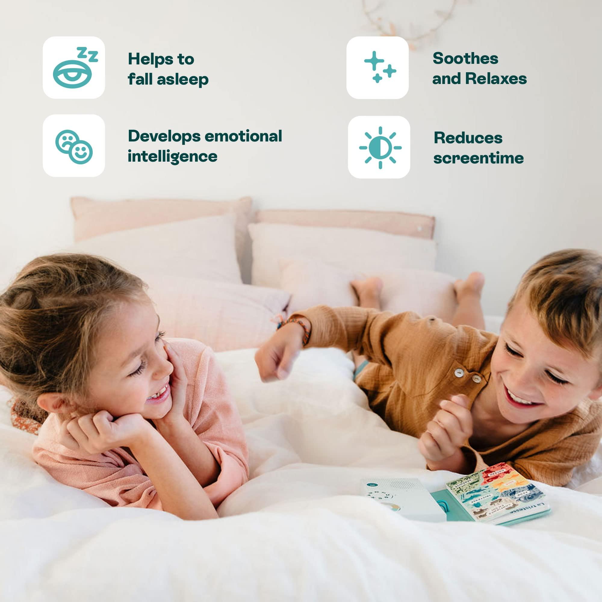 Hoom HoomKid Story Box Children\'s Audio Player - Stories, Meditation, Music, Workout for Kids - Relax & Sleep - Ages 3 to 10 - Screen Free & Disconnected, Emotional Management