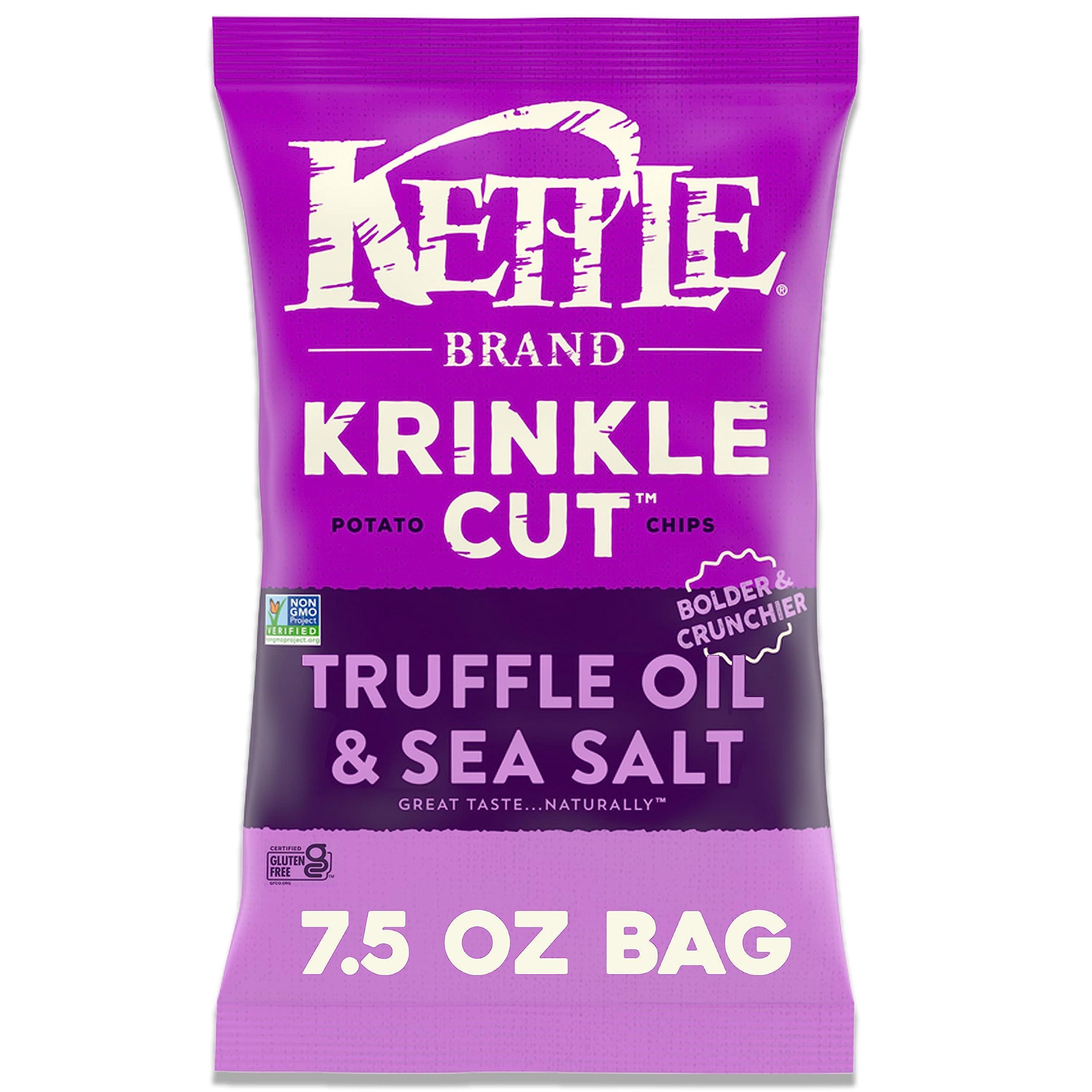 Kettle Brand Kettle Brand Potato Chips, Krinkle Cut Truffle and Sea Salt, 7.5 Oz