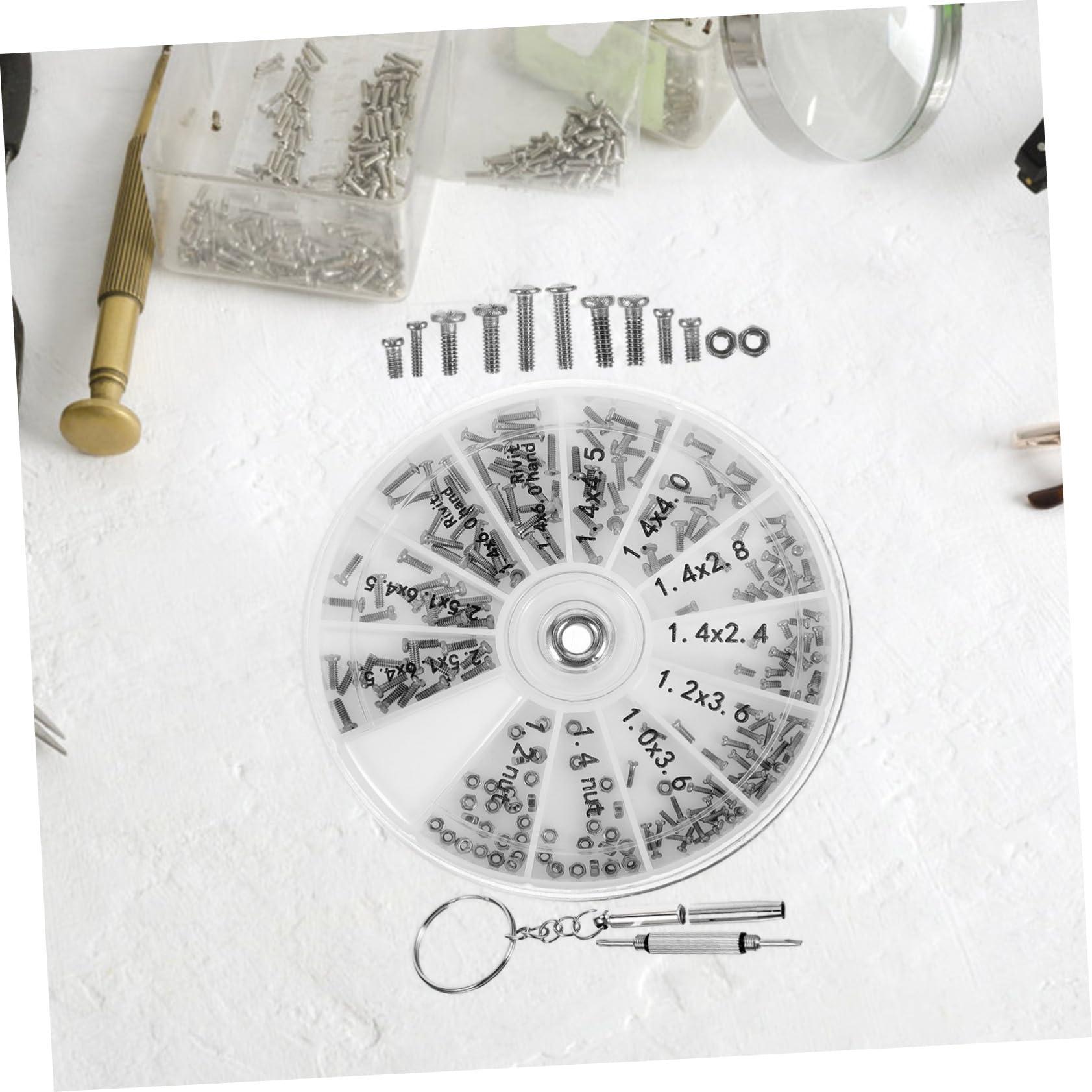 Beavorty Beavorty 4 Sets Eyeglass Screwdriver Kit Wipes Glasses Repairing Console Repair Kit Spectacle Repair Kit Cap Chain Eyewear Repair Kit Fix Torque Portable Remover Nut Silver Stainless Steel