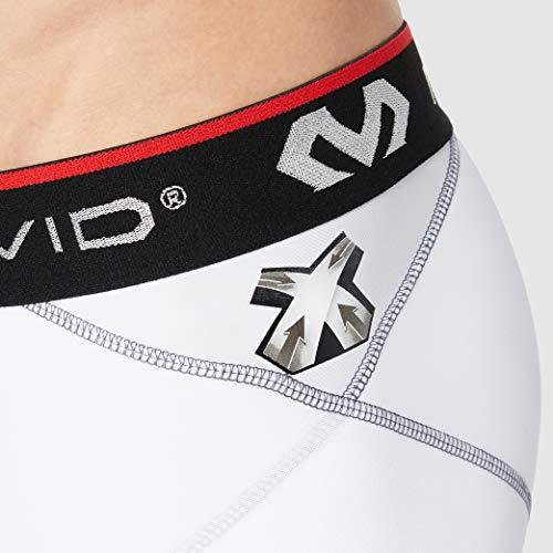 McDavid McDavid Cross Compression Shorts, Men's Performance Boxer Brief w/ Hip Flexor - thick compression material for recovery and support White Small