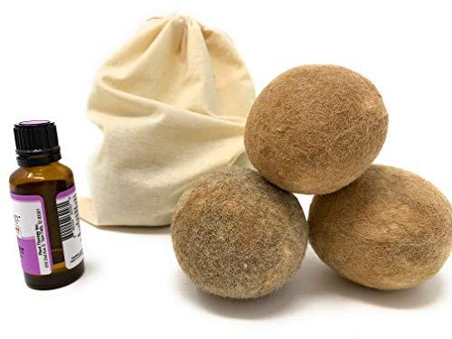 Alpaca Home Alpaca Home 100% Alpaca Wool Dryer Balls - Felted - Set of 3 - Made in USA - All Natural Colors - Hypoallergenic