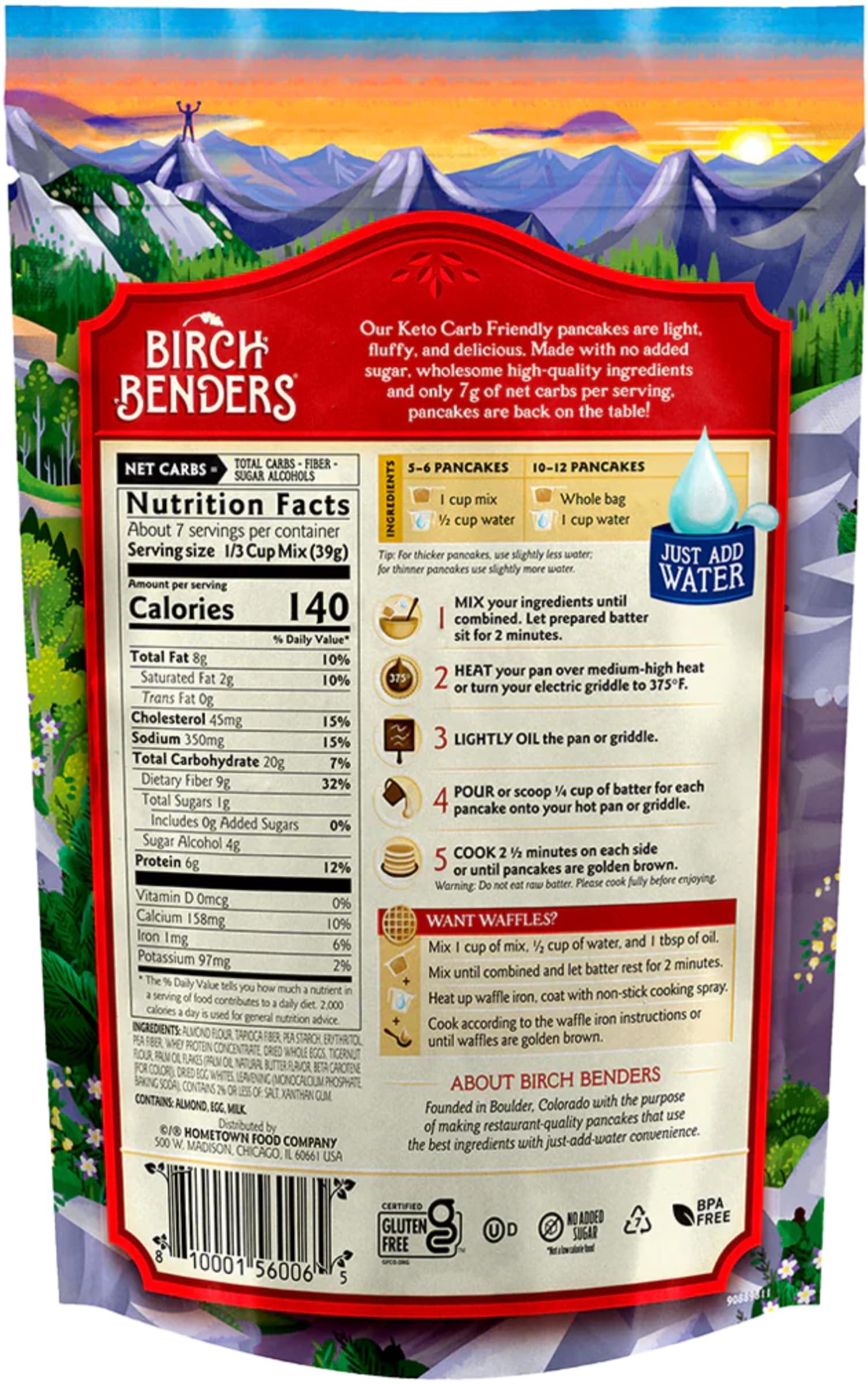 Birch Benders Keto Pancake & Waffle Mix by Birch Benders, High Protein, Gluten-free, Keto-Friendly, 10 oz (Pack of 6)