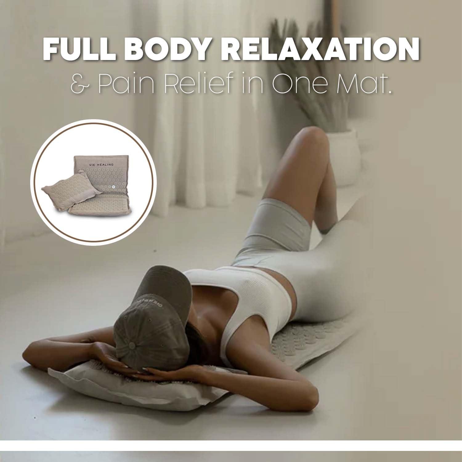 Vie Healing Vie Healing Acupressure Mat for Muscle Relaxation - Acupressure Mat for Back and Neck Pain Relief - Acupressure Mat Full Body - Stress Reduction Acupressure Mats - Extra-Long Yoga Acupressure Mat Set