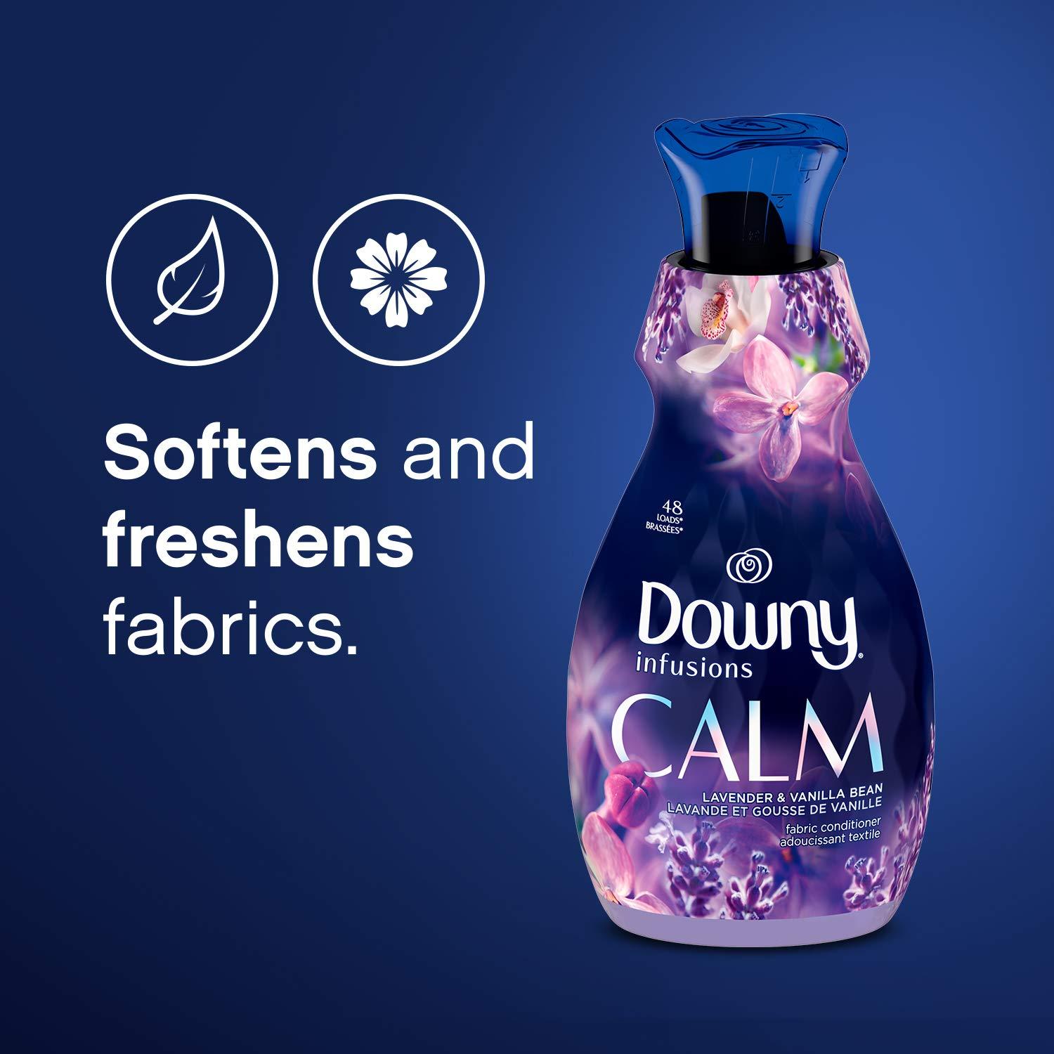Downy Downy Infusions Liquid Fabric Softener, Calm, Lavender & Vanilla Bean, 81 fl oz