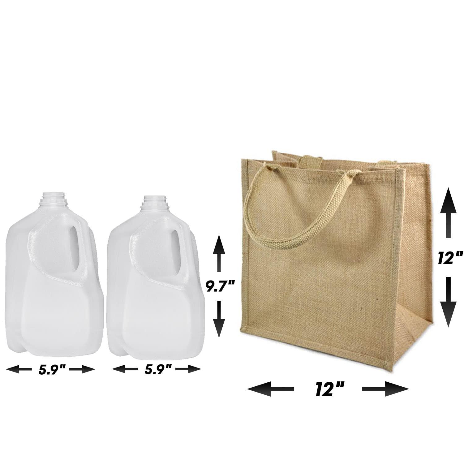 TBF 12-Pack Heavy Duty Sturdy Jute Burlap Tote Bags with Handles Reusable Grocery Shopping Bags Blank Fabric for DIY, Crafts (Medium: 12\" x 12\" x 7.75\")