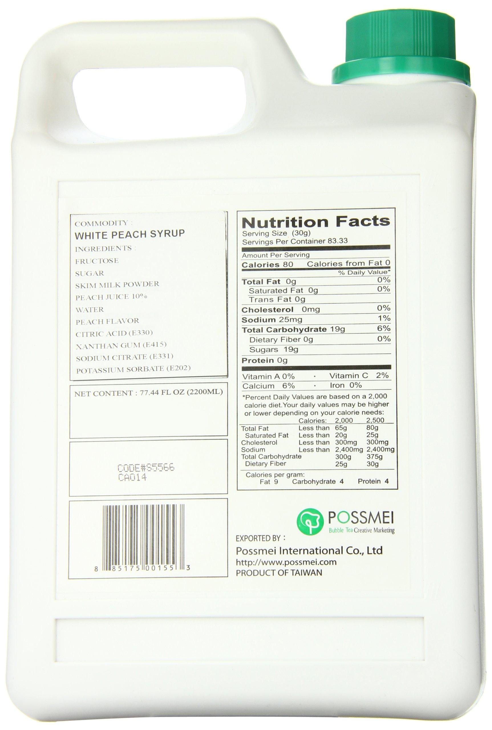 Possmei Possmei Flavored Syrup, White Peach, 5.5 Pound