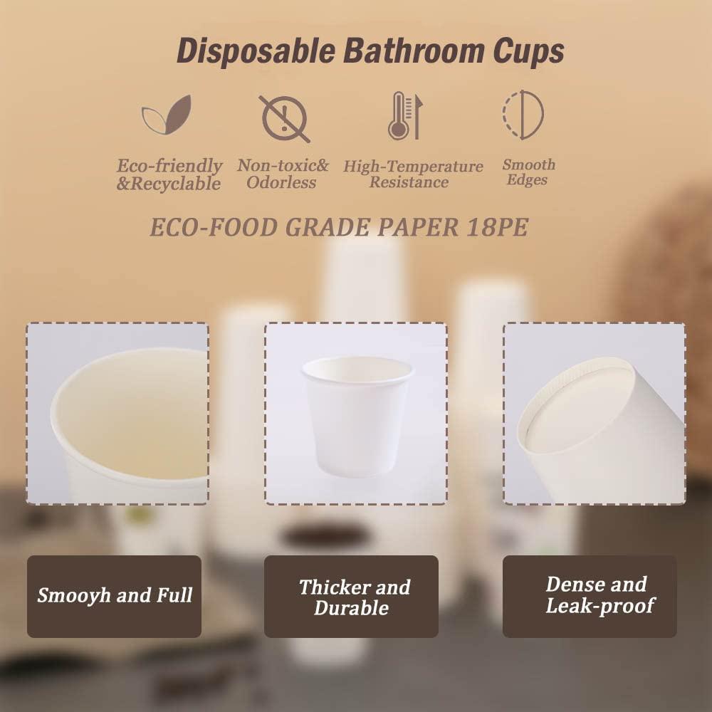Lamosi Lamosi 300 Pack 3 oz Paper Cups for Bathroom, Disposable Small Mouthwash Cups, Espresso Cups, 3oz Mini Cups for Travel, Party, Picnics, Home, Applicable to Cup Dispenser