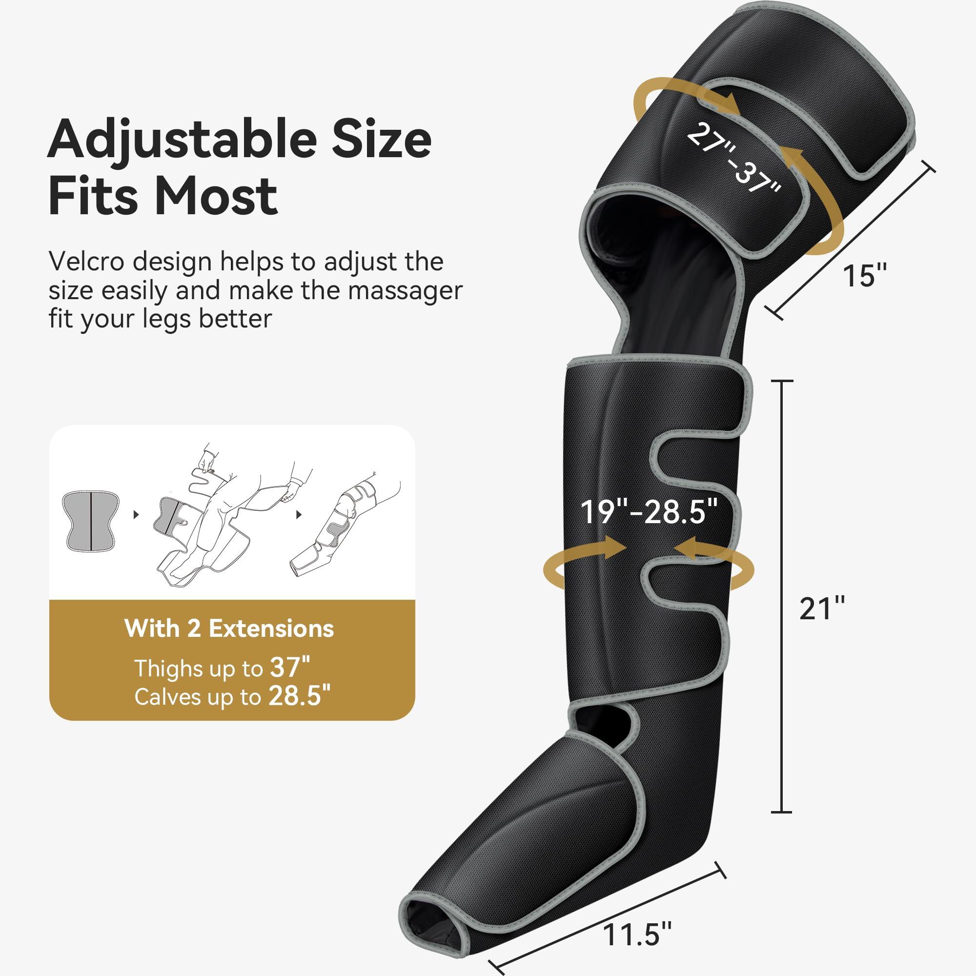 FIT KING FIT KING Full Leg Massager with Heat, Air Compression Massager for Foot Calf & Thigh Muscle Relaxation and Recovery, Helpful for Pain Relief,Swelling, Edema and RLS, FSA-HSA Approved