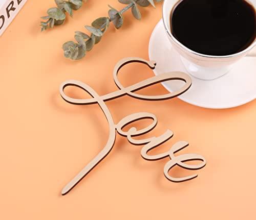 LOVENJOY LOVENJOY Gift Boxed Love Cake Topper Wedding Decoration, Rustic Wood