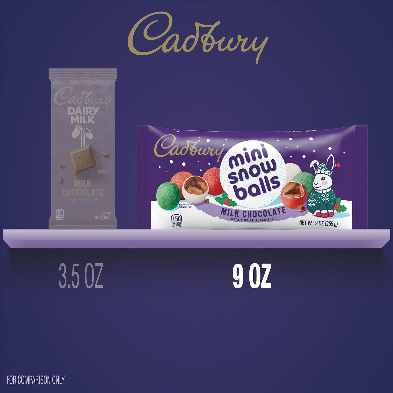 Cadbury CADBURY Mini Snowballs Milk Chocolate, Christmas Candy Bag, 9 oz
