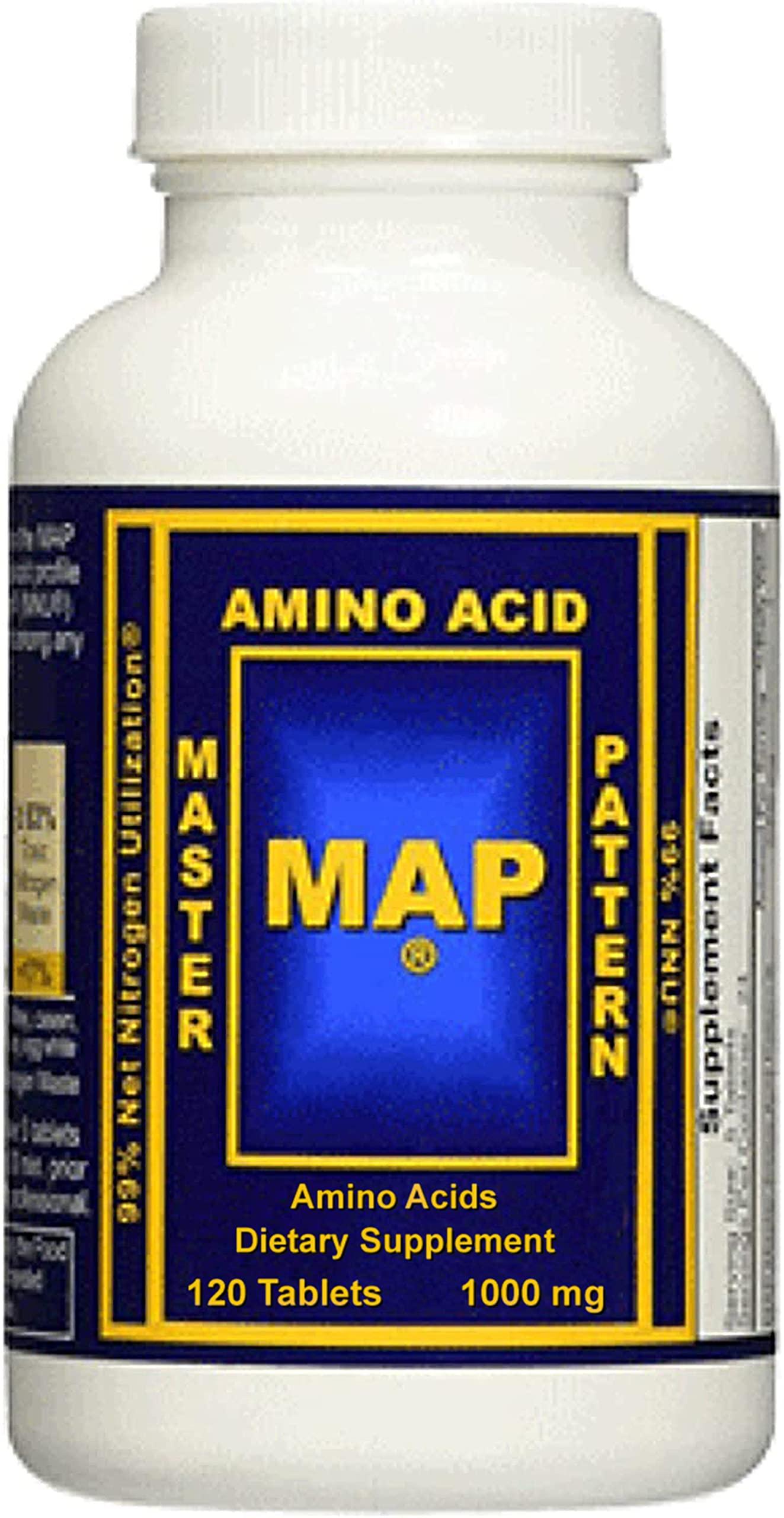 MAP Master Amino Acid Pattern Pack of 12 Bottles of MAP Master Amino Acid Pattern (120 Tablets/Bottle) 99% Net Nitrogen Utilization (NNU) - Original Formula by Dr. Luca Moretti