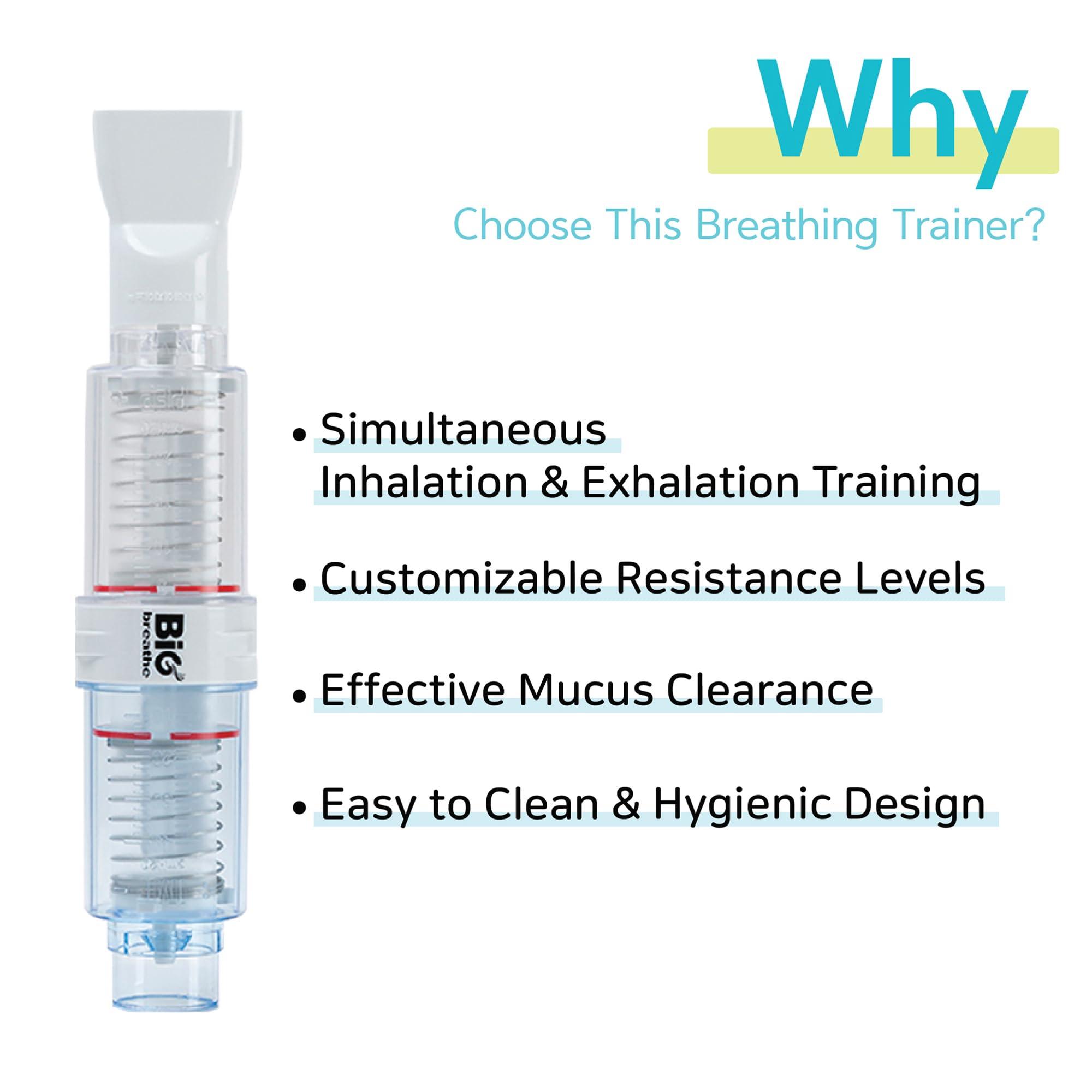 BIG BREATHE Bigbreathe IMT/PEP | Three-Mode Breathing Exerciser for Seniors, Smooth Mucus Removal, Lung Expanding Device, Easy to Use and Clean