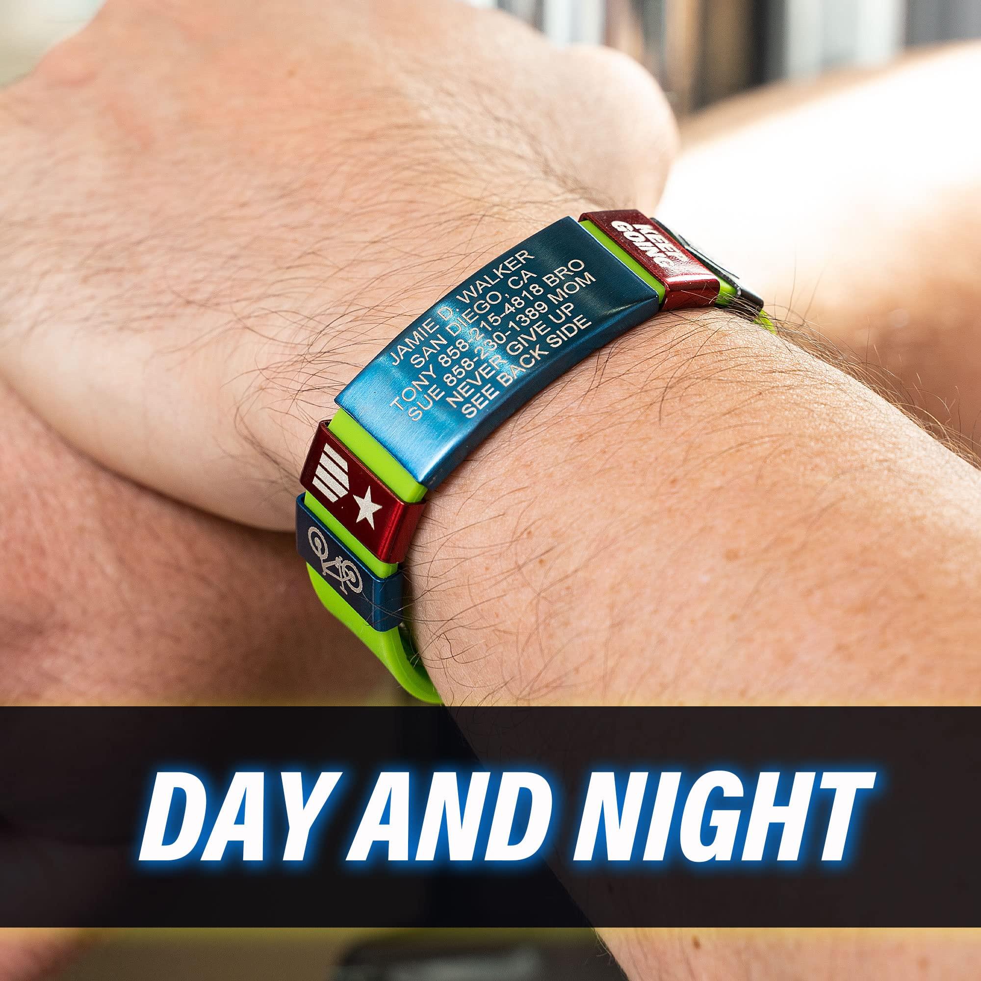 Divoti Divoti Supercharge Wristband ID, Silicone Clasp Identification Bracelet and Sport ID for Athletes - Red Tag/White Silicone Band - 19mm