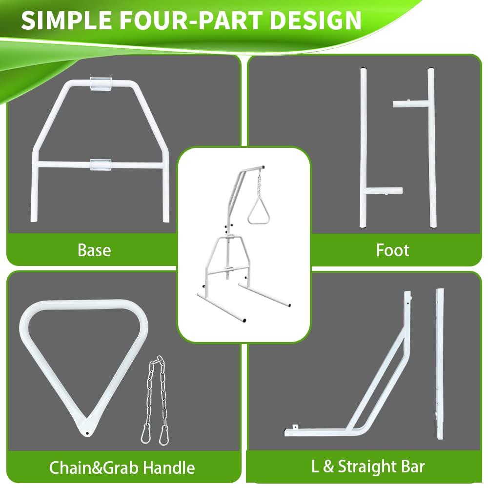 Koardink Koardink Bed Trapeze, Trapeze Bar for Bed Mobility with 300 LBS Weight Capacity Hospital Bed Triangle Pull Up Floor Stand Bar Assisting Elderly in Bed Tool-Free Assemble, Strong and Work Well