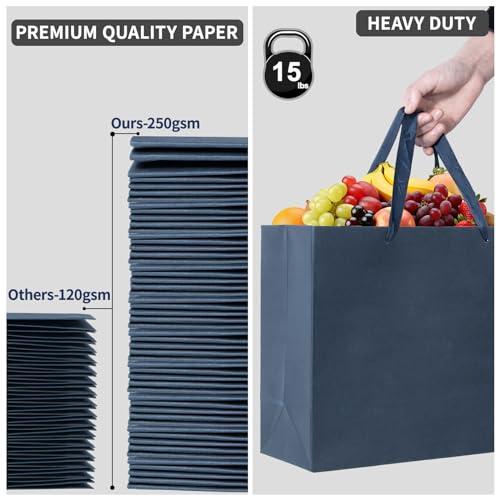 Dasofine Dasofine 25pcs Navy Blue Gift Bags, Large Gift Bags 13\" x 5\" x 10\", Thick Kraft Paper Favor Bags, Gift Bags with Handles for Party, Wedding, Baby Shower