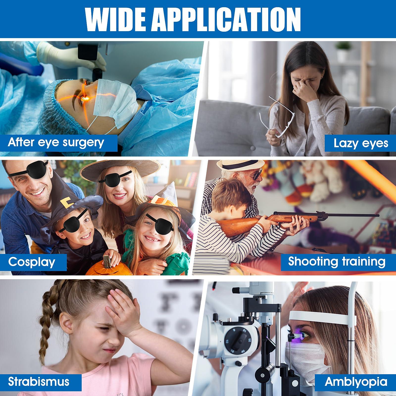 Abeillo 6Pcs Eye Patches, Adjustable Soft Medical Eye Patch for Adults and Kids, Medical Eyepatch for Lazy Eye Amblyopia Strabismus or After Surgery