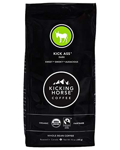 Kicking Horse Coffee Kicking Horse Coffee, Kick Ass, Dark Roast, Whole Bean, 10 oz - Certified Organic, Fairtrade, Kosher Coffee (Pack of 6),10 Ounce (Pack of 6)