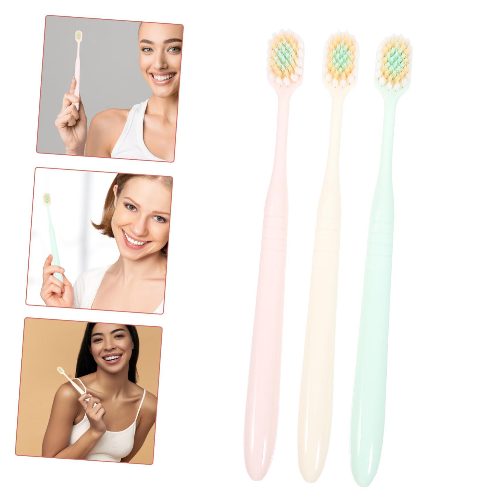 HAKIDZEL HAKIDZEL 3pcs Japanese-Style Toothbrush Extra Soft Bristle Adult Toothbrush Set Stick Travel Creative toothbrushes Household Portable Toothbrush Creative Soft Toothbrush Travel
