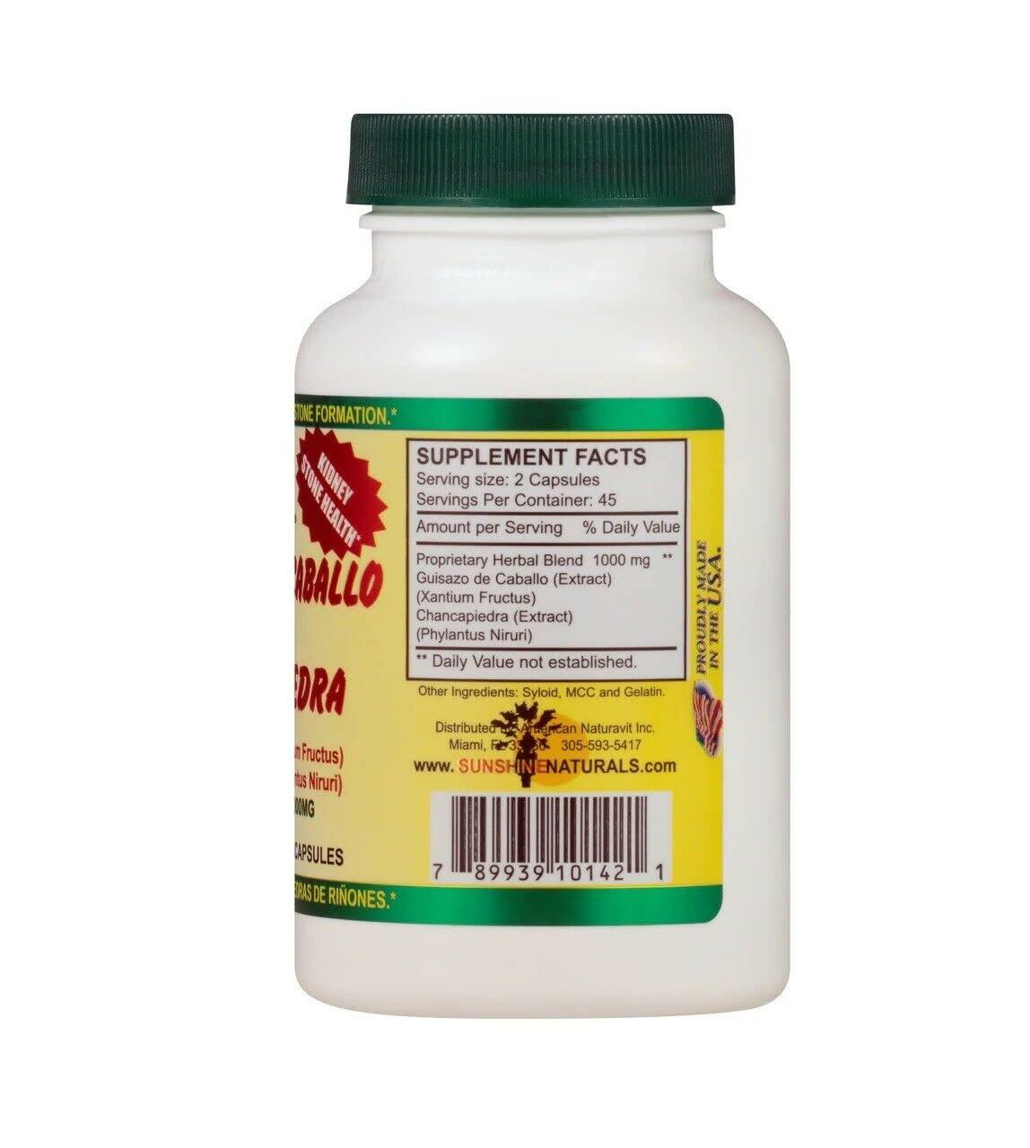 Generic Pure CHANCAPIEDRA Sunshine Guisazo de Caballo and Chanca Piedra 90 Caps +POTENTE