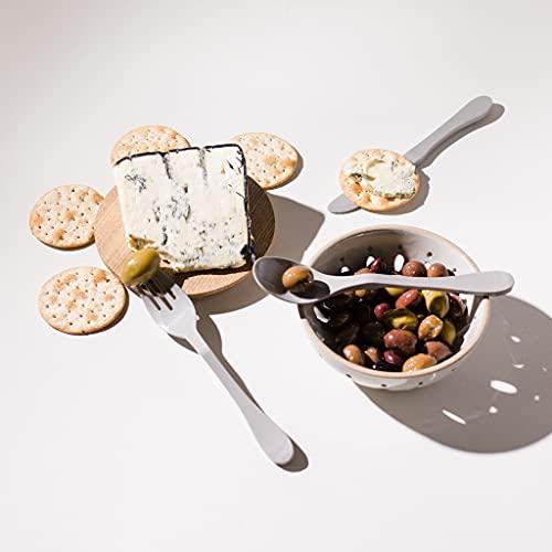 KNORK Knork Eco Spoon Plant Based Cutlery Bamboo Reusable Flatware Set, 12 Piece, Gray