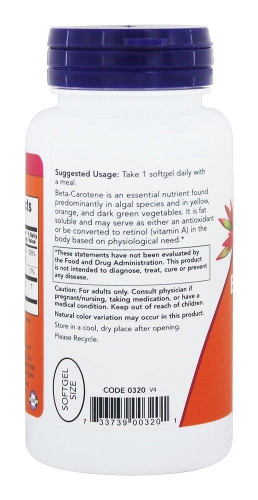 Now Foods Now Foods - Beta Carotene (Natural) D. Salina with Mixed Carotenoids 25000 IU - 90 Softgels