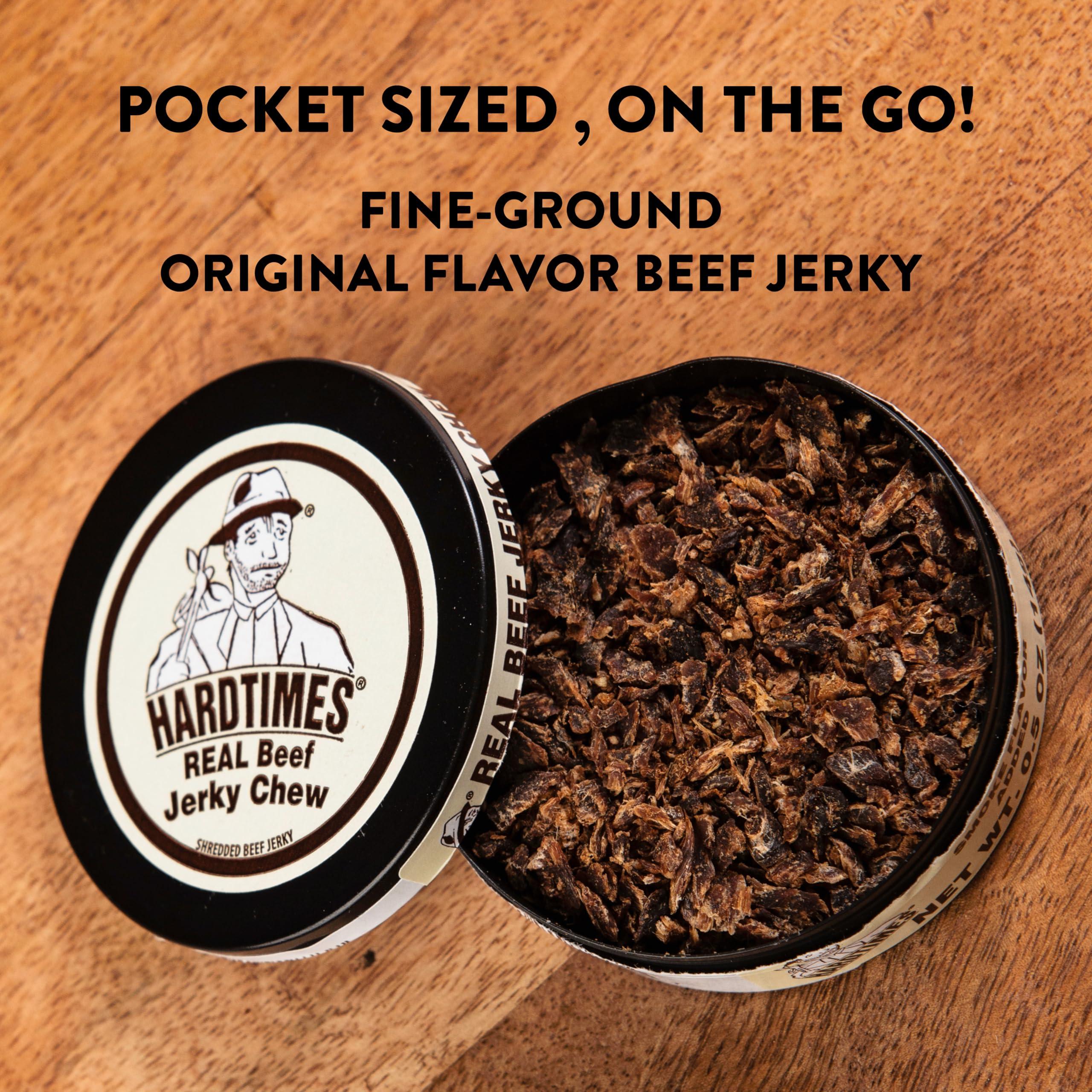 hardtimes Hardtimes Beef Jerky - Variety, Specialty Gift Bag - Great Gift for Father\'s Day, Holiday, & Birthday - 5 Pack of 2.25 oz Bags Original, Black Pepper, Hot, Teriyaki, & Sweet Heat - 4 Jerky Chews