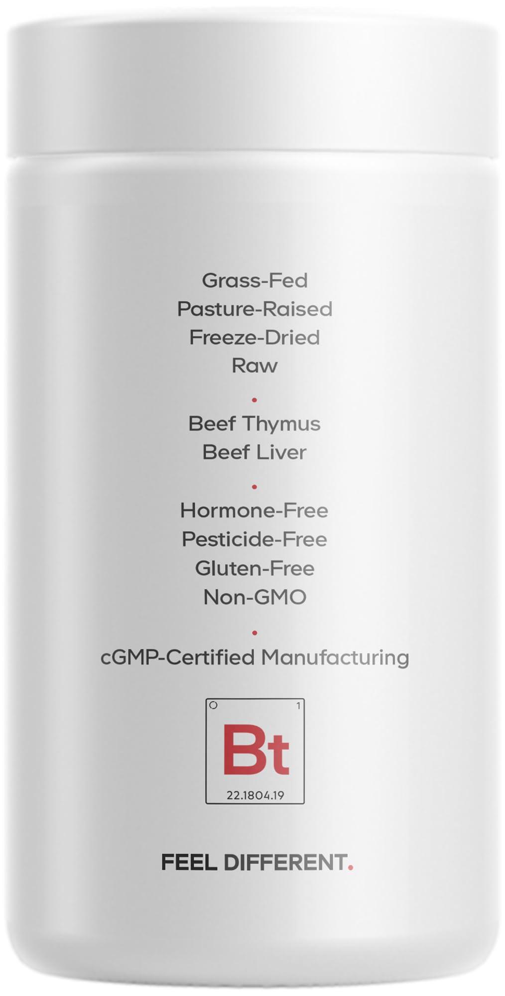Codeage Codeage Grass Fed Beef Thymus Supplement Superfood, Freeze Dried, Non-Defatted, Desiccated Thymus & Liver Pills, Glandulars Meat, Pasture Raised Beef Vitamins, Non-GMO, 180 Capsules