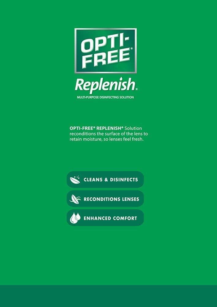 Opti-Free Opti-Free Replenish Multi-Purpose Disinfecting Solution with Lens Case, Twin Pack, 10-Fluid Ounces Each - 2 Count (Pack of 1)