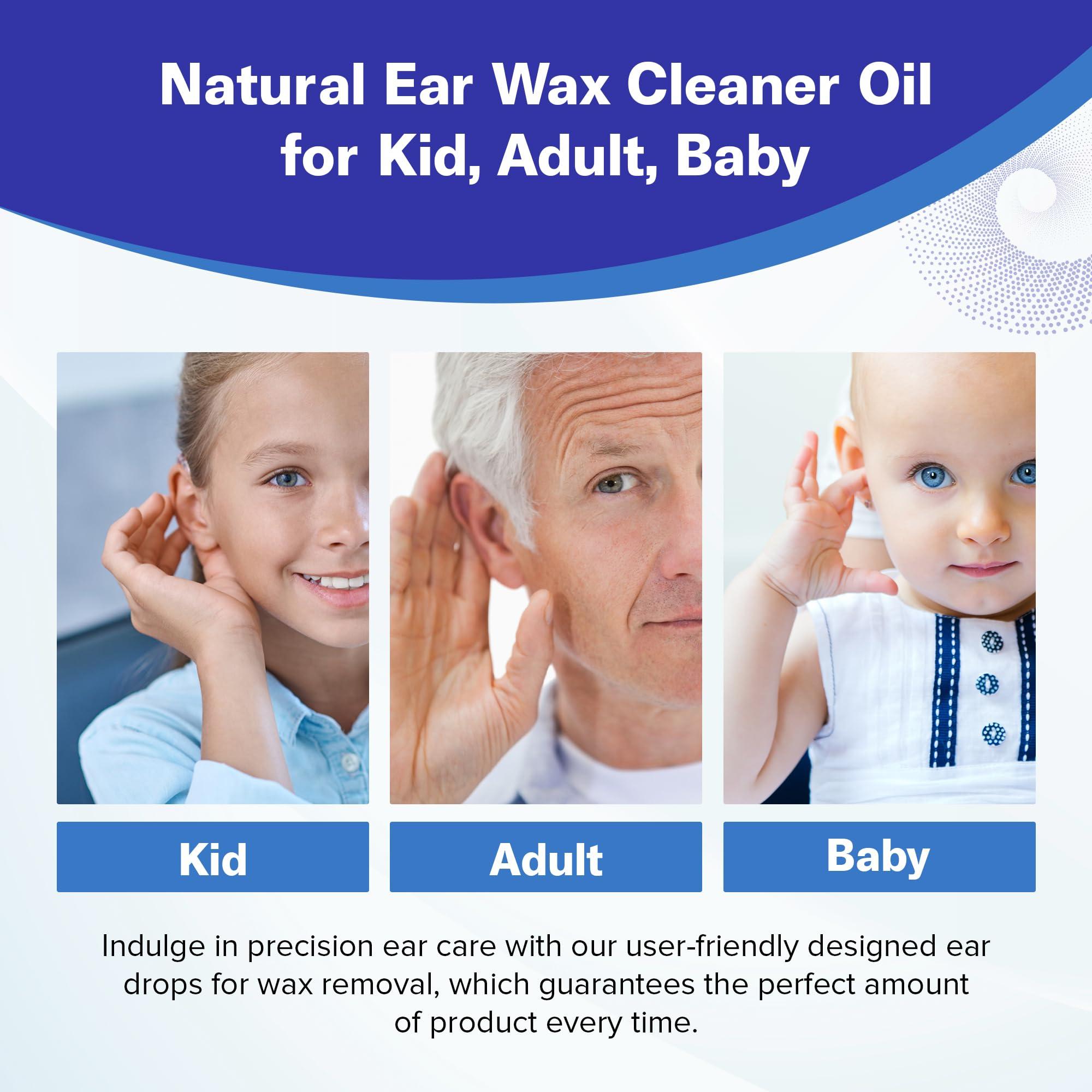 CLEARCHOICE PRODUCTS Organic Ear Wax Removal Drops for Clogged Ears Natural Ear Wax Cleaner Oil for Kid, Adult, Baby Earwax Removal Liquid Remedy for Unclogging Ears, Earache Relief, Ear Health