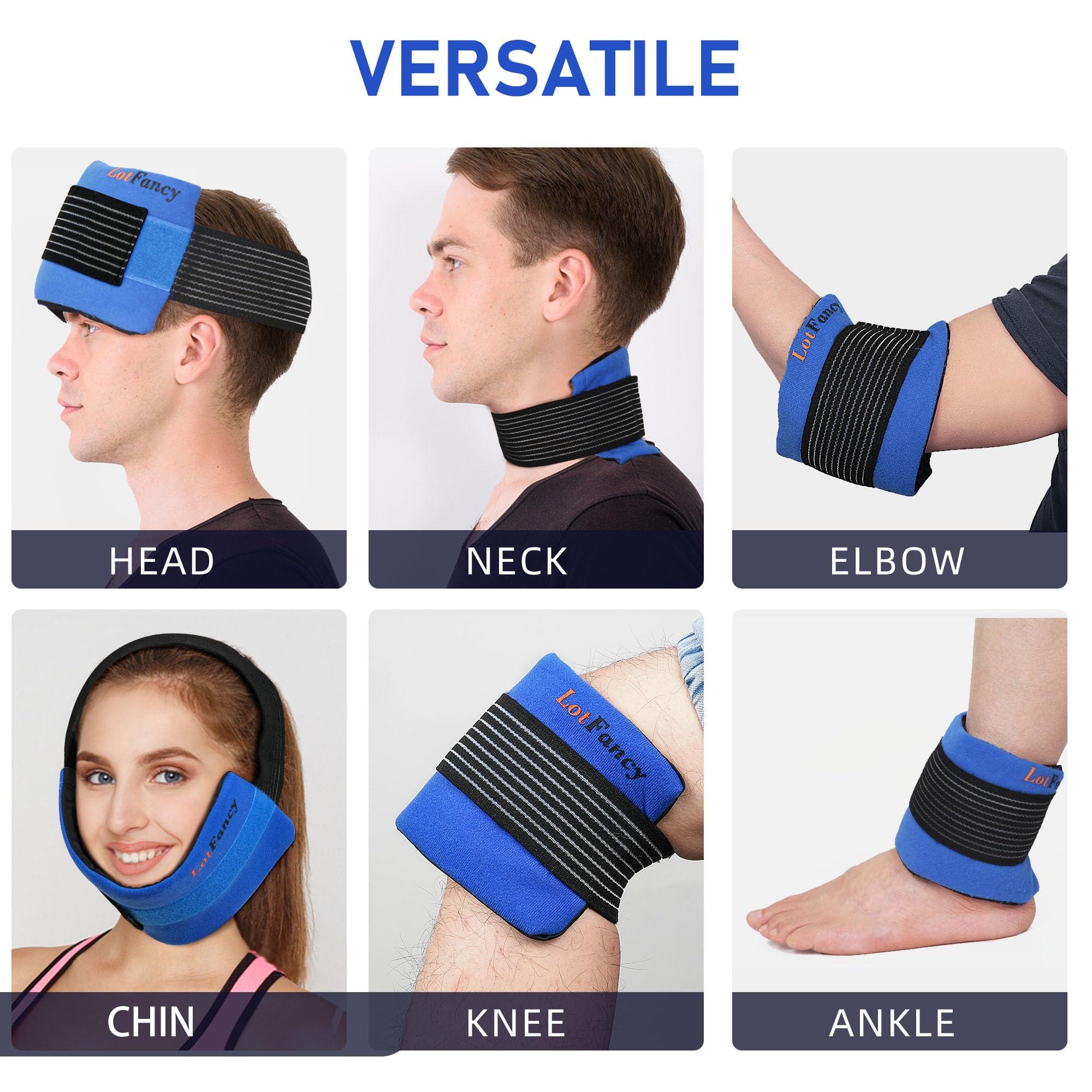 LotFancy LotFancy Ice Packs for Injuries Reusable, 2 Gel Packs Wrap for Knee Head Neck Ankle Wrist Elbow Foot Legs Back Joint Pain Relief, Hot Cold Therapy for Surgery Recovery, First Aid