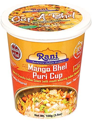Rani Brand Authentic Indian Products Rani Bhel Puri Cups 5 Flavors-in-1 Set (Regular, Roasty, Mango, Schezuan, Pudina) 3.5oz (100g), Pack of 5 ~ Spicy & Crunchy Indian Snack | Ready to Eat | Vegan | NON-GMO | Indian Origin