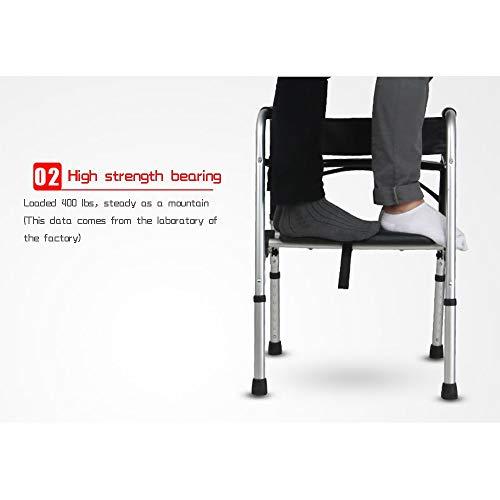 Bseack Bseack Rollator Walker Folding Travel Walker for Seniorswith Wheels Compact Walker Adjustable Hight with Handbrake Aluminum Walking Frame (Color : Standard)