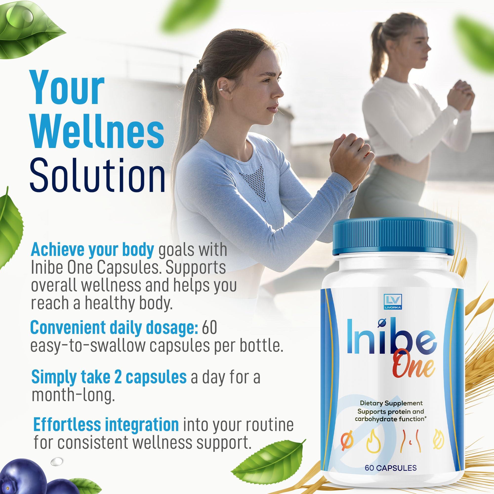 LIVORKA (5 Pack) Inibe One Capsules, Inibe One Pill, Inibe One Vitamins, Inibe One Formula, Inibe One Review, Inibe One Advanced Formula 300 Capsules for 5 Months