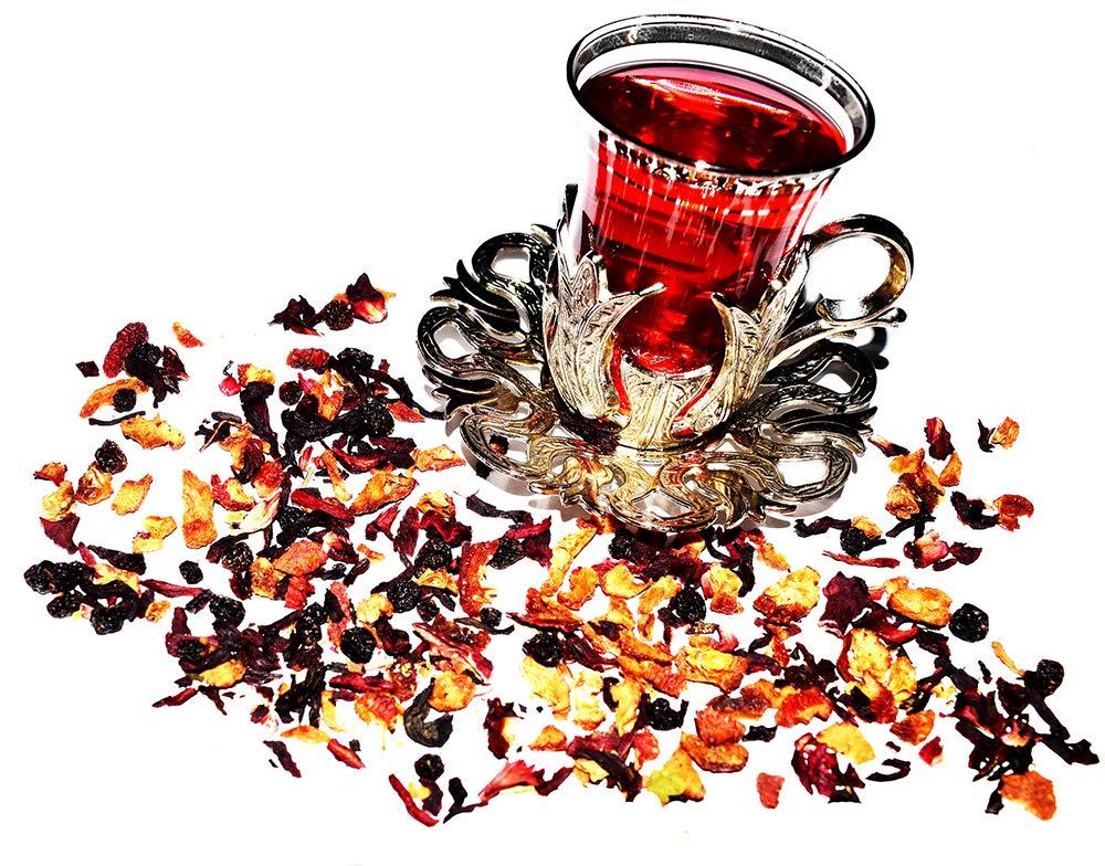 Chinese Tea Culture Blueberry Fruit Tea, decaffeinated, pulled from Blackberries and Blueberries creating a full-bodied fruity richness, Loose Leaf Tea - 2oz