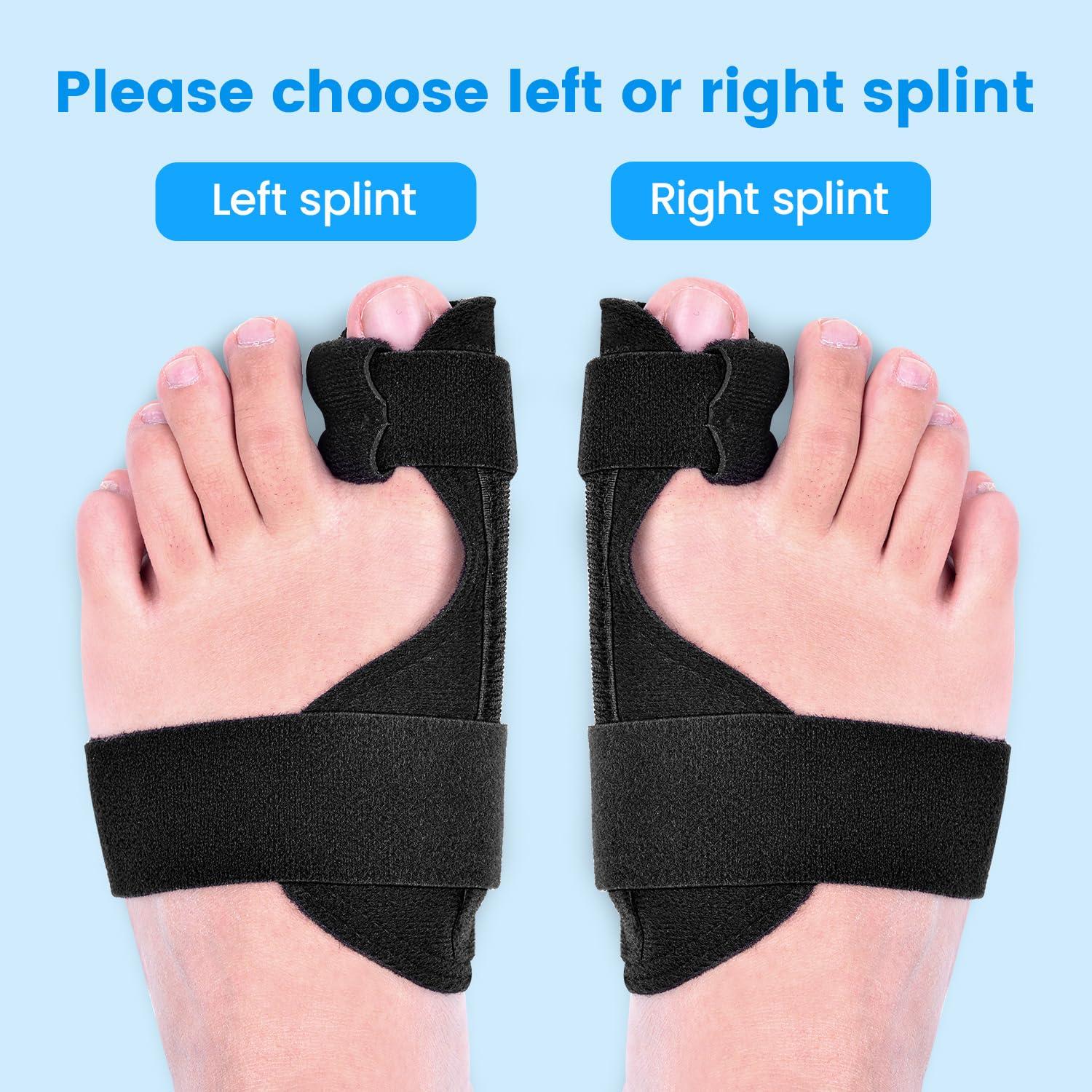 Sylong Broken Big Toe Splint Brace, Fracture Big Toe Protector for Dislocations, Injuries, Sprains, Big Toe Support with 2 Stainless Steel Plate - Right