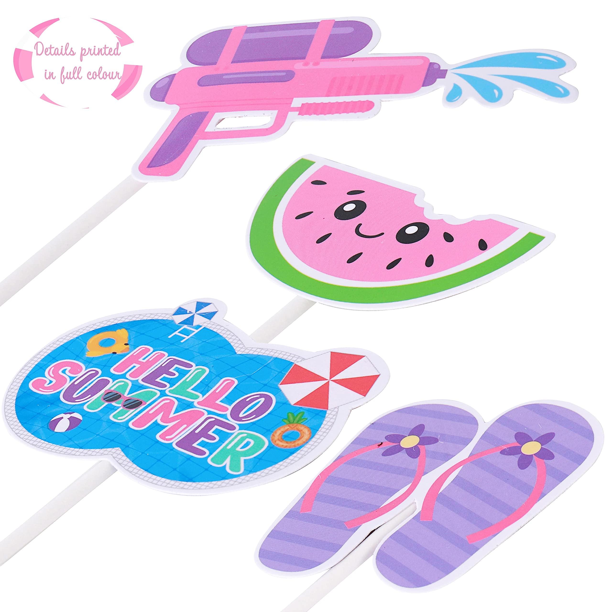 C L cooper life 36Pcs Summer Pool Cupcake Toppers Pool Party Decorations Swimming Pool Cupcake Toppers Water Pool Themed Birthday Cake Picks for Swimming Baby Shower Party Supplies